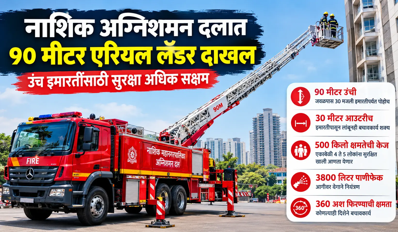 Nashik Fire Brigade 90 Meter Aerial Ladder